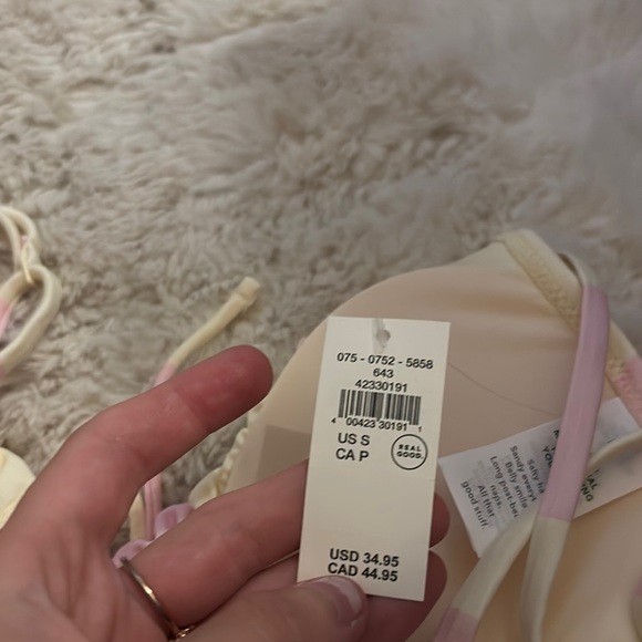 Aerie Pink and Cream Bikini Top - Picture 4 of 5